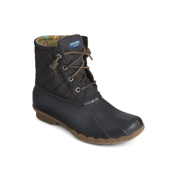 Sperry Saltwater Quilted Duck Boot Black Hot