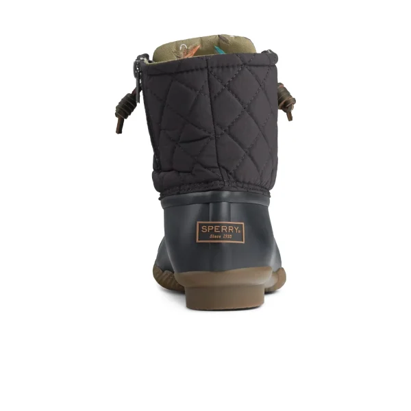 Sperry Saltwater Quilted Duck Boot Black Hot